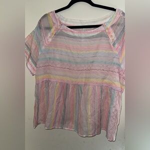 Anthropologie balloon multicolor balloon Top